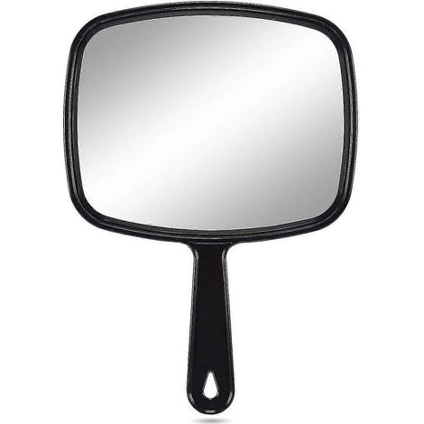 Grand miroir à main, miroir portatif pour salon de coiffure, noir (1/5)