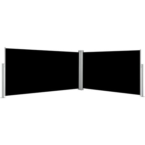 vidaXL Retractable Side Awning Black 160x600 cm