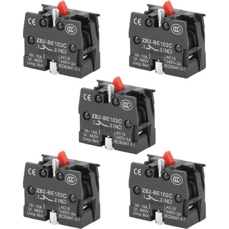 5PCS 10A 600V ZB2-BE101C/BE102C NO NC interruptor de palanca de mando (1/4)