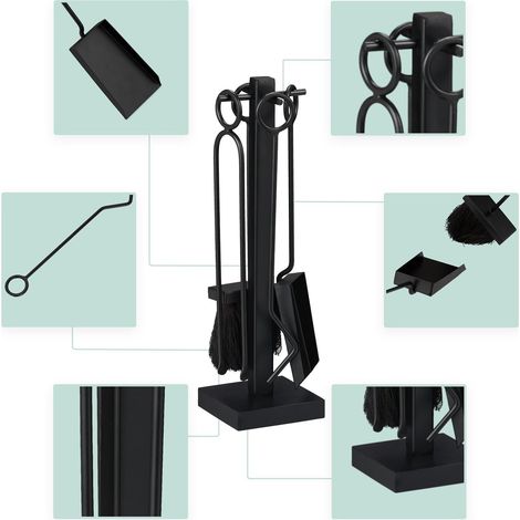5-piece black fireplace set (1/5)