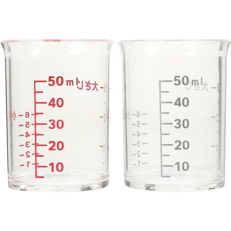 2 Pièces Tasses à Mesurer Échelle Petites Tasses à Mesurer Liquides Poignée Tasse Graduée Transparente Tasse à Boire Tasses (1/4)