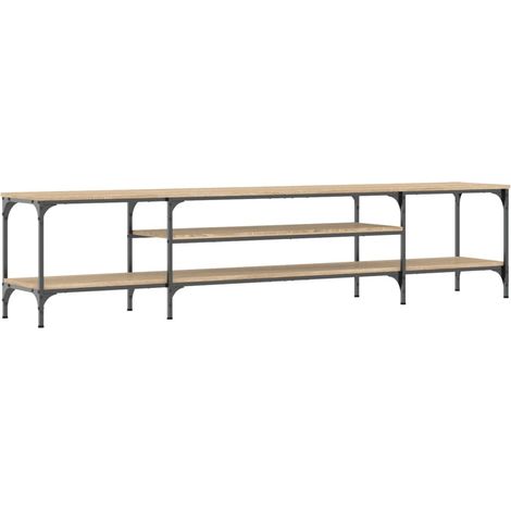 Mobile TV multimediale scaffale per televisione televisore buffet sala da pranzo soggiorno camera da letto rovere Sonoma 201 x 35 x 45 cm pannelli compositi e ferro rovere Sonoma 020027517