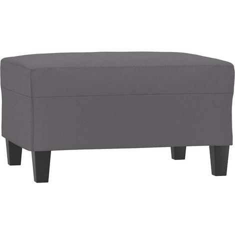 vidaXL Reposapiés de cuero sintético gris 70x55x41 cm (1/2)