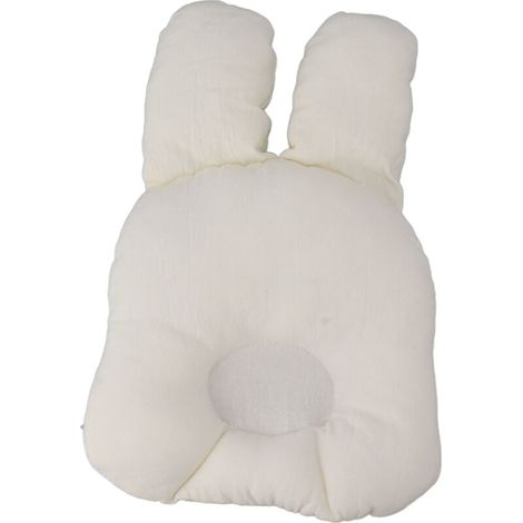 Oreiller Bébé Oreilles Lapin 21,5 cm Blanc Doux Respirant pour Nourrisson et Enfant (1/5)