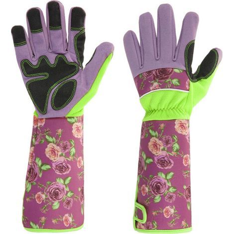 Long Sleeve Gardening Gloves with Wrist Protection for Gardening, Pruning, and Gardening - Pink - Unisex Protective Gloves - One Pair (Purple) (1/5)