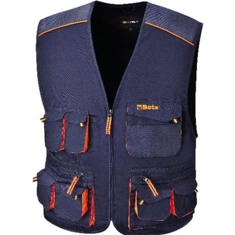Beta 7877E Easy Light Gilet da Lavoro Multitasche Taglia XXXL Tessuto TC Oxford 180 g-m² colore Blu Scuro