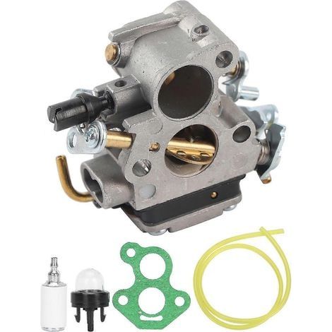 Kit de carburateur, tuyau d'amorçage, poire d'amorçage et filtre à carburant compatible avec les tronçonneuses Husqvarna 235, 235E, 236, 240 et 240E (YM).