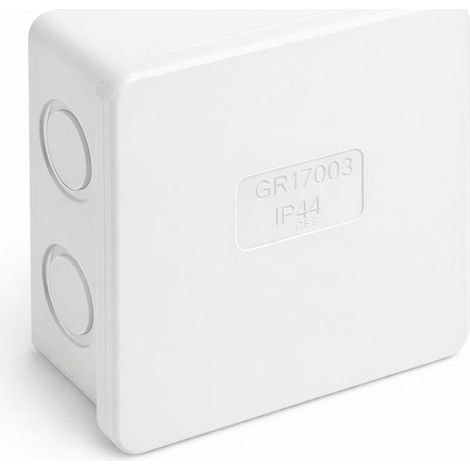WEBMATEL Caja Derivación 83x83x43mm Pared Lisa Tapa Presión IP44 IK07 Superficie 6 Entradas Gris (1/5)