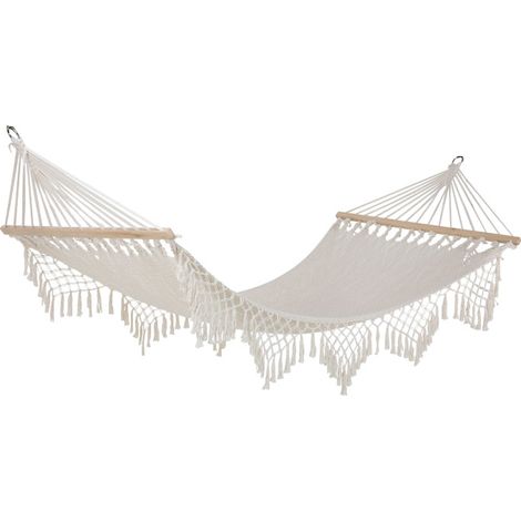 Hamac macramé blanc 100x260cm (1/3)