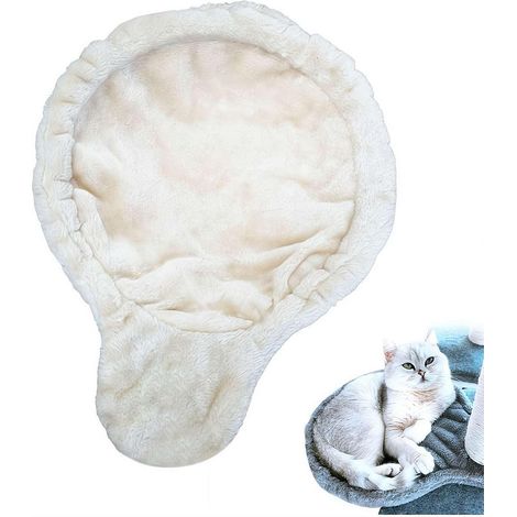 Hamac pour Chat - 1 Pièce - Peluche - Lit de Remplacement Confortable - Accessoire Arbre à Chat - 43x30 cm (1/5)