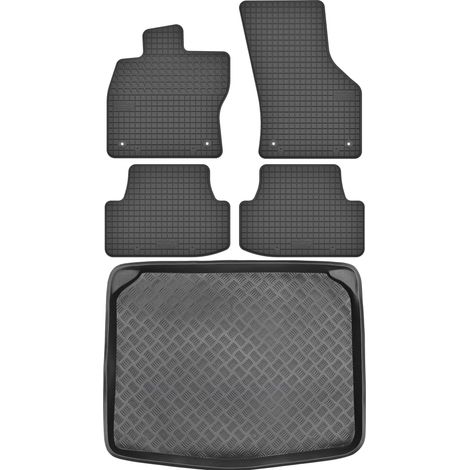 Skoda Karoq SUV a partir de 2018 SET - Alfombrillas de goma para coche + alfombrilla para maletero