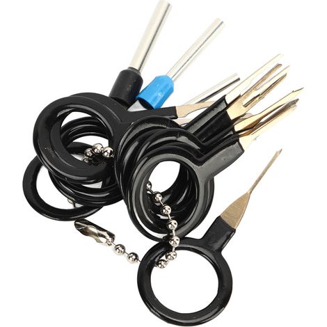 11-teiliges Werkzeugset zum Entfernen von Kfz-Kabelklemmen: Crimp-Steckverbinder-Extraktor für elektrische Kabelbäume und Haushaltsgeräte. (1/5)