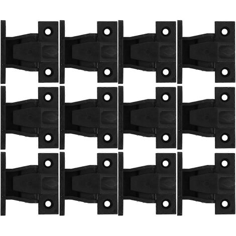 Lot de 12 clips de fixation pour façades de meubles, supports en plastique pour faux tiroirs et façades de tiroirs, pour l'installation de meubles muraux. (1/4)