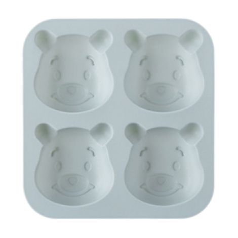Moule à gâteau en silicone, 4 pièces, moule ours, moule à chocolat, moule à pudding, cuiseur vapeur, compatible four (bleu) (1/5)