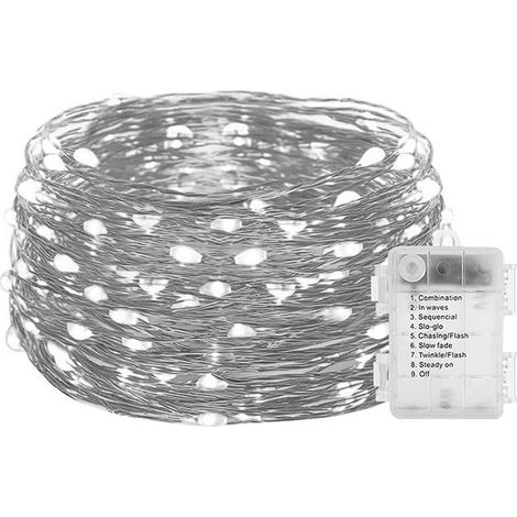 Guirlande lumineuse féérique à brancher sur USB avec télécommande, 10 mètres (33 pieds), 100 LED, lumières clignotantes pour chambre de Noël (1/5)