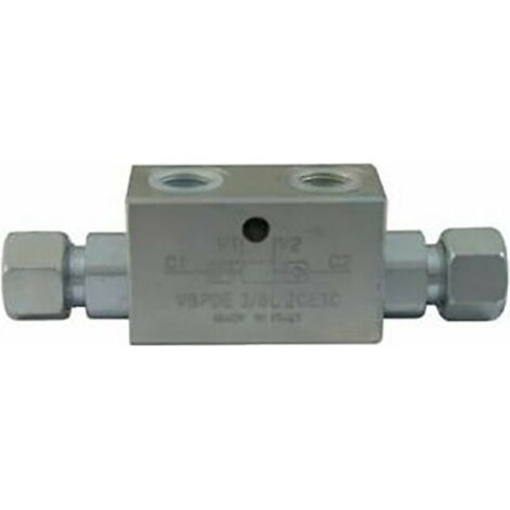 VALVOLA DI BLOCCO 3/8" DOPPIO EFFETTO IN LINEA 134 MM Ø 12 (35366) (1/3)