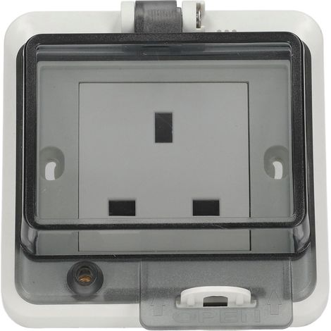 Prise encastrée étanche à trois trous, conforme à la norme britannique IP66, 250 V 13 A (1/5)
