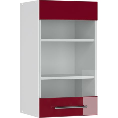 Küchenglasschrank Fame-Line, Bordeaux Hochglanz, 40 cm, Vicco (1/5)