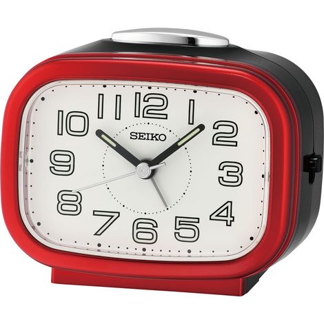 Réveil Plastique Noir et Rouge métallisé