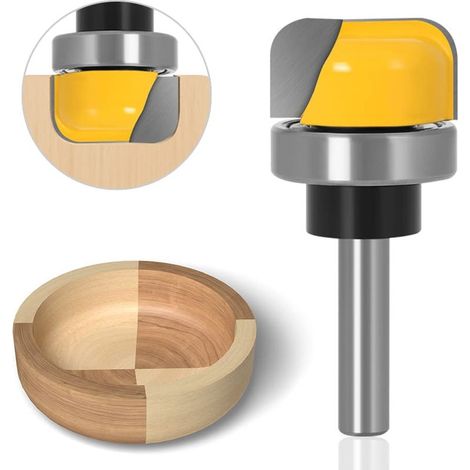 Tige de 8 mm - Bol et plateau - Fraise à rainurer pour le travail du bois, à becs ronds Modèle routeur Bits, Plat Sculpture Routeur Bits Wood Cutter Bowl Pattern Routeur bit (1/5)