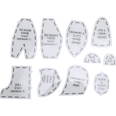 Schablone Set 10 Pezzi Sagome Acrilico per Orsacchiotti – Taglio Preciso Bordi Lisci, Trasparente e Riutilizzabile – Design Elegante – Ideale per Cucito DIY e Riciclo Tessile (1/5)