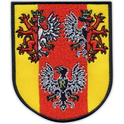 Parche con el escudo de armas de la región de Lodz (Łódzkie) - Reverso magnético - Parche/Insignia/Emblema bordado