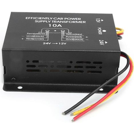 10A Gleichstromwandler 24V auf 12V Spannungsregler (Abwärtsregler) mit Gehäuse aus Aluminiumlegierung für Autoradios