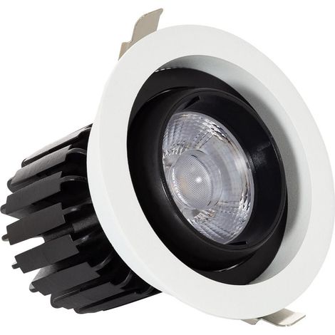 Faretto Downlight LED 18W COB Orientabile 360º Circolare Foro Ø 115mm CRI90 Expert Color No Flicker No Flicker 4000K Bianco Naturale