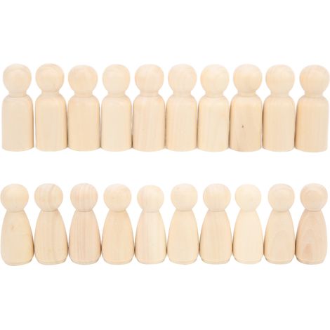 20pcs Wooden Pegs 55mm DIY HandMade Small Attractive Unfinished Crafts Doll for Ornaments (1/5)