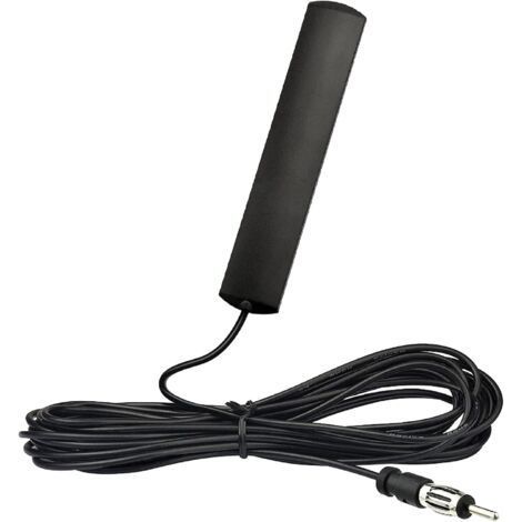 Antenne Autoradio Voiture Brise Collante Adaptateur Fiche DIN avec 3m Câble Compatible avec Auto Camion Véhicule SUV Jeep FM AM Radio Amplificateur HD Lecteur (1/4)