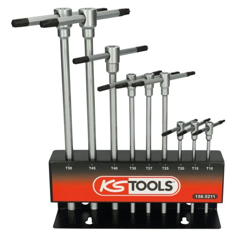 Set chiavi KS TOOLS - Maniglia a T - Espositore in metallo - 9 pezzi - 158.5211