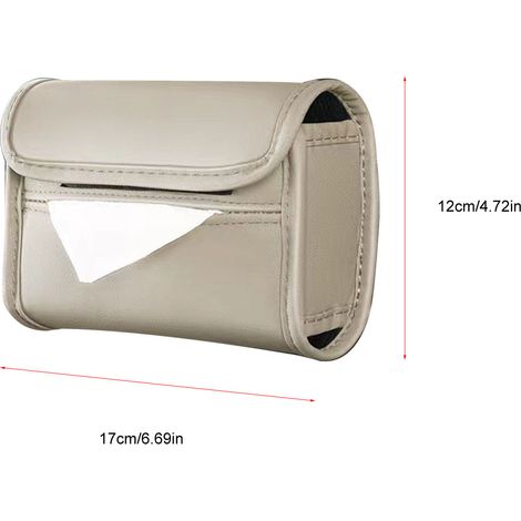 Porte-mouchoirs pour accoudoir, en cuir PU résistant à l'usure, pour siège arrière, beige (1/5)