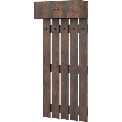 Perchero de pared con 5 ganchos y armario de 2 puertas