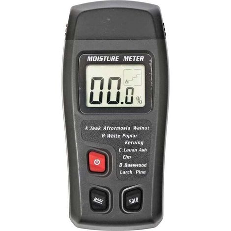 Misuratore di umidità del legno, misuratore di umidità digitale, misuratore di umidità del legno portatile con sensore a 2 pin, display LCD e batteria da 9 V inclusa.