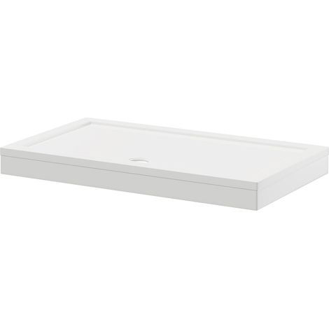 Wholesale Domestic Pearlstone 1400mm x 800mm x 40mm Rectangular Shower Tray and Plinth (1/5)