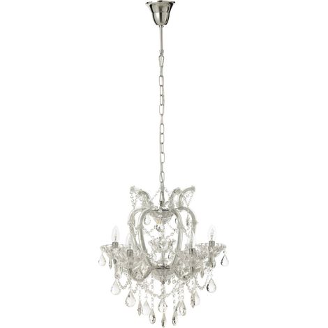 lustre chandelier antique en verre transparent raffiné - Verre transparent effet cristal (1/4)