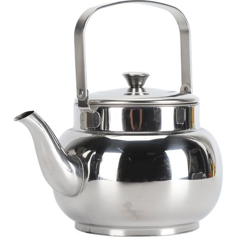 Teiera in acciaio inox con filtro removibile, bollitore in metallo, contenitore da portata per tavolino, ideale per casa, hotel o ristorante, 1 L (1/5)