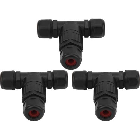 Lot de 3 connecteurs étanches IP68 en T pour câbles, accessoires industriels extérieurs (1/5)