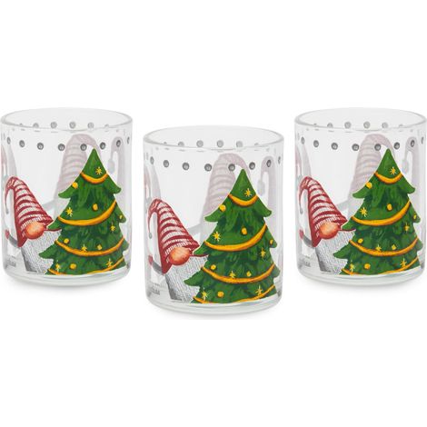 Lot de 3 verres de Noël, verre, capacité 250 ml. (1/4)