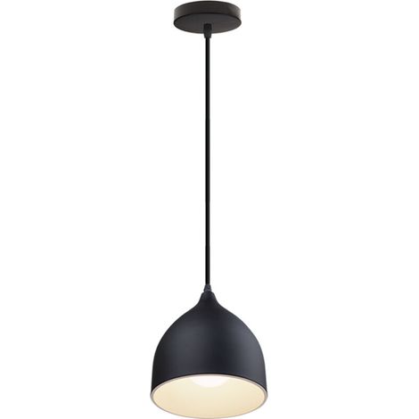Suspension Luminaire Style Industrielle Métal Lustre E27 Mini Lampe Vintage pour Cuisine Chambre Couloir, Noir