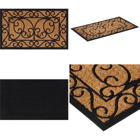 Fußmatte Rechteckig 45x75 cm Gummi und Kokosfaser - Gummi Fußmatte - Kokosfaser Matte - Türmatte - Eingangsmatte - Rutschfest - Home & Living