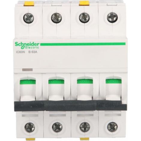 Interruptor automático 4P B 63A 6kA CA iC60N-B63-4 Acti9 A9F03463