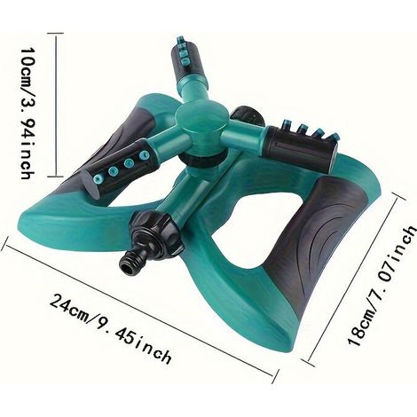 Kit d'arrosage automatique pour jardin Arroseur orientable à 360° + tuyau d'arrosage haute pression vert foncé Outils de nettoyage et d'entretien pour pommeau de douche Système d'irrigation de jard (1/5)