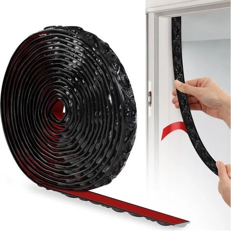 Bande décorative PVC 600cm×2cm, bordure 3D adhésive pour murs, linteaux, plinthes, armoires et revêtement - Noir-600cm×2cm 600cm×2cm (1/5)