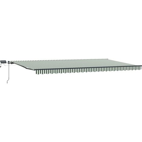 Maison Exclusive - Tenda Retrattile Verde e bianco 600 ×300 cm Tessuto