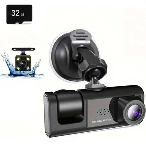 1080P HD-Autokamera mit Loop-Aufnahme und WLAN, kabelloser 3-Linsen-Autorekorder, Auto-DVR mit WLAN- und Handyverbindung (1/2)