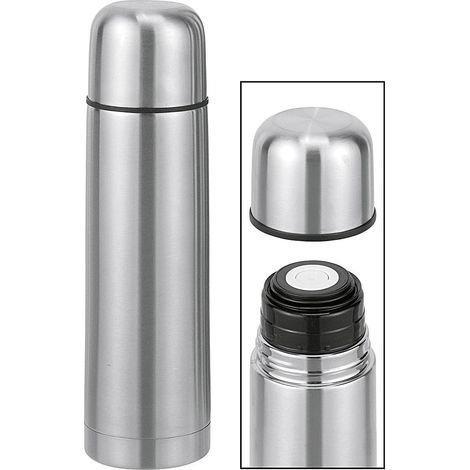 Isolierflasche doppelwandig 1 l Edelstahl
