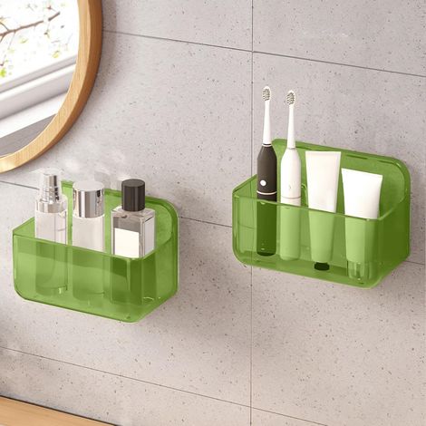 2 Pièces Étagère, Plastique PET, Résistante Corrosion, Étagère, Sans Perçage, Salle De Bain Cuisine (1/5)