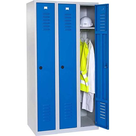 Armoire vestiaire industriel - 3 portes - Dimensions 900x500x1800mm - W030130003