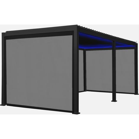 Pergola bioclimatica elettrica 3x6m in alluminio con LED + 4 tende 3m (1/5)